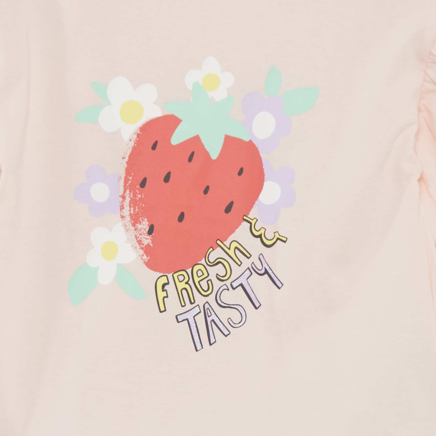 T-shirt imprimé 'fruits' manches courtes Rose