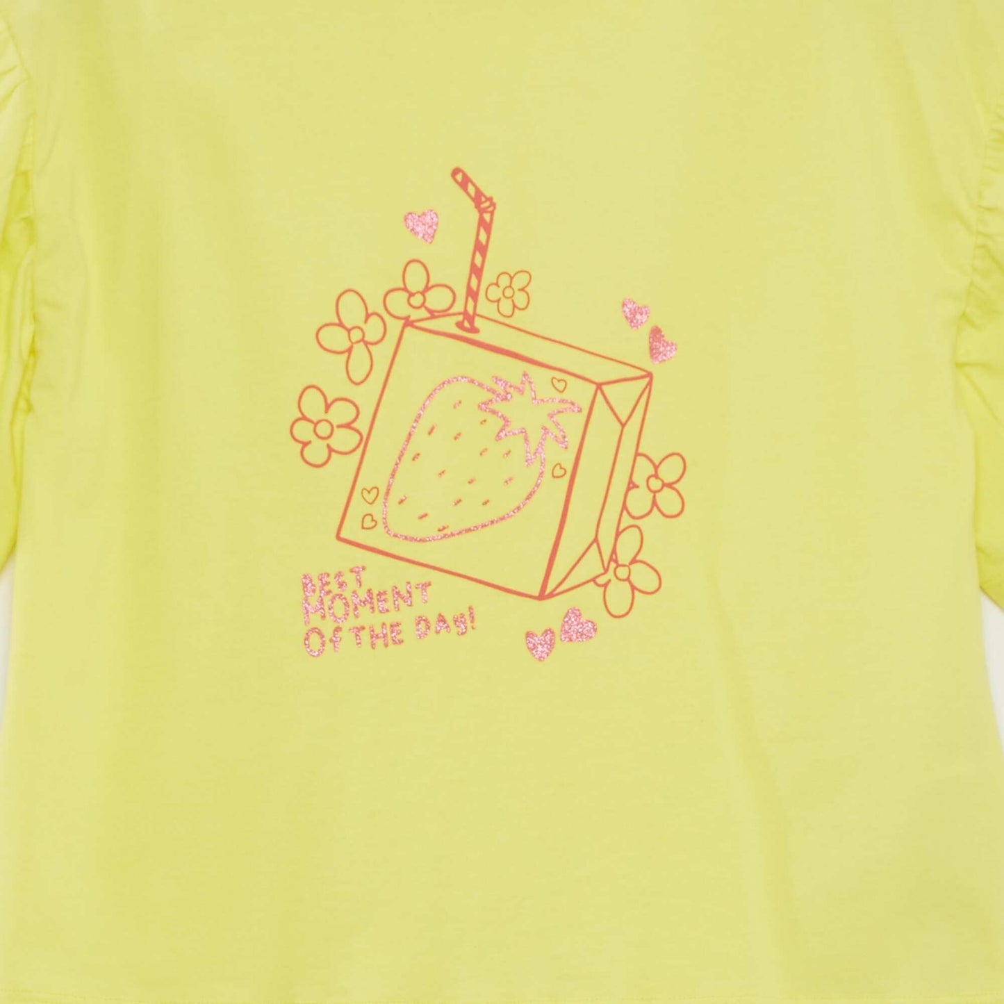 T-shirt imprimé 'fruits' manches courtes Jaune