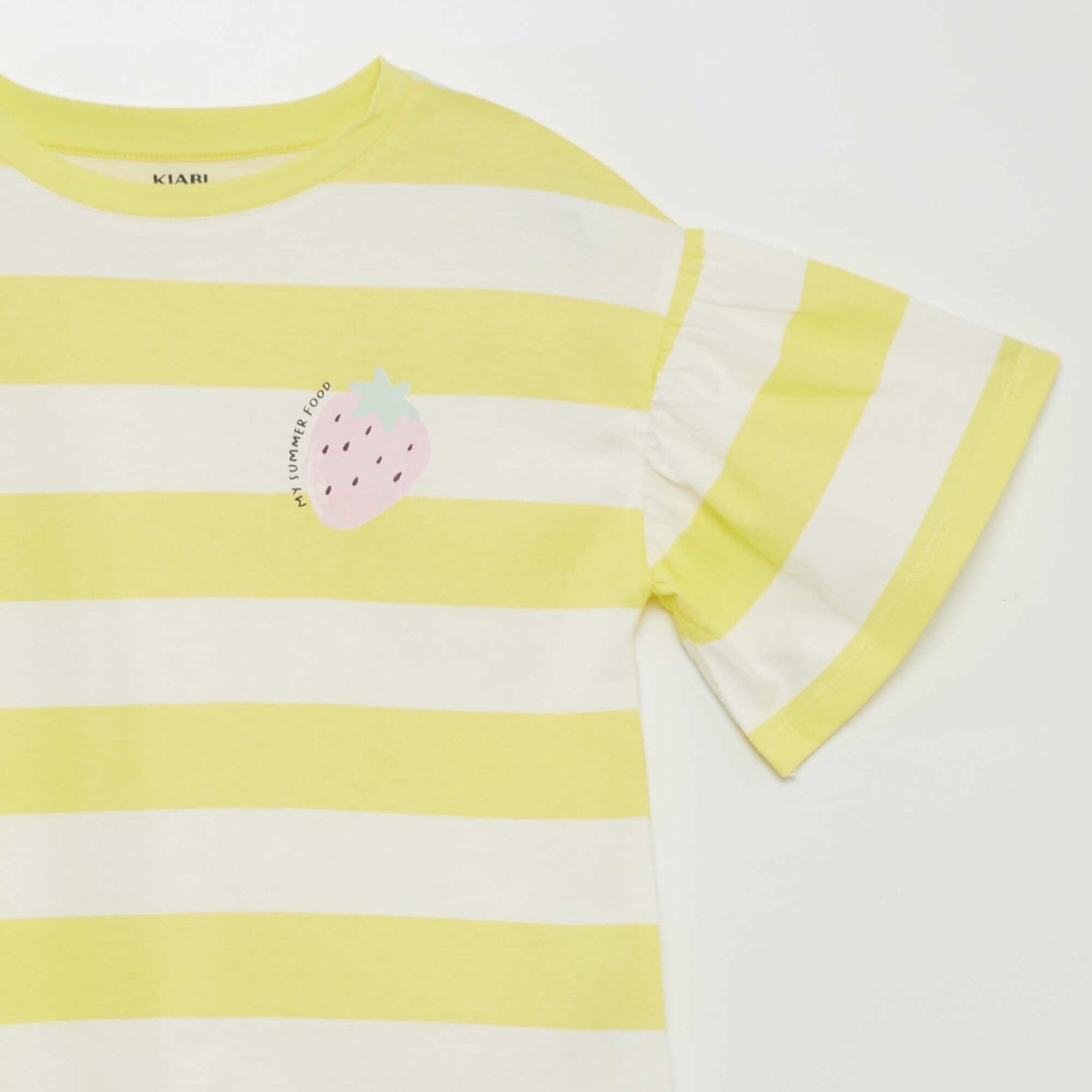 T-shirt imprimé 'fruits' manches courtes Jaune