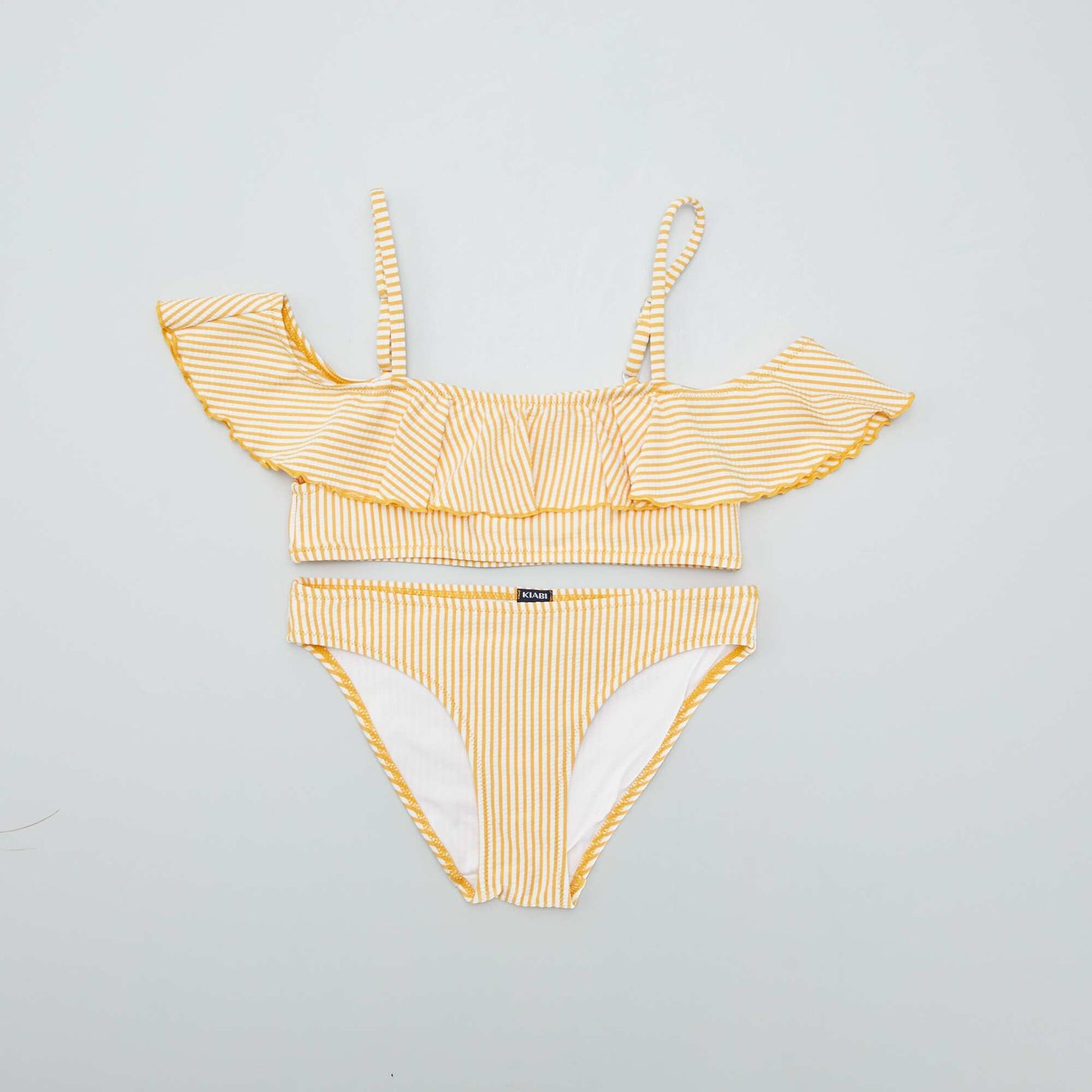 Maillot de bain rayé gaufré - 2 pièces Jaune