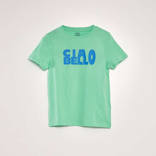 T-shirt imprimé en coton VERT