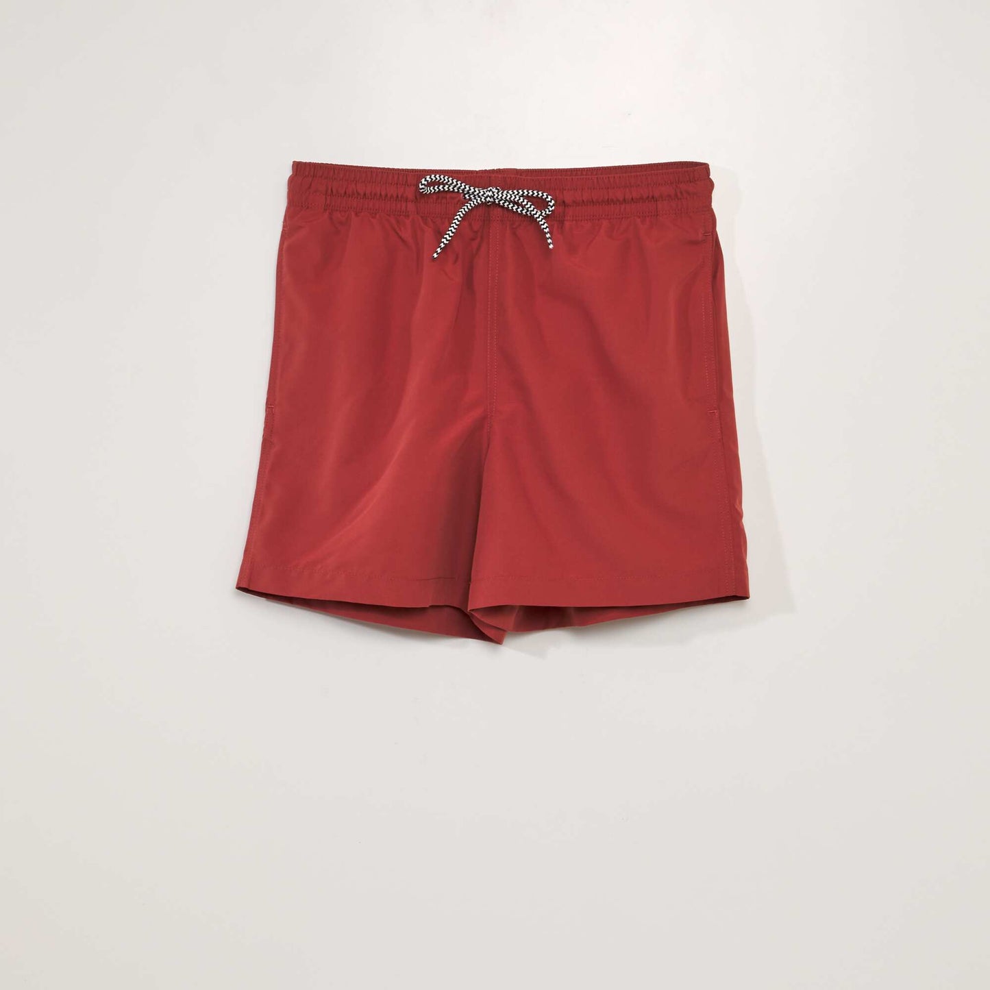 Short de bain uni Rouge