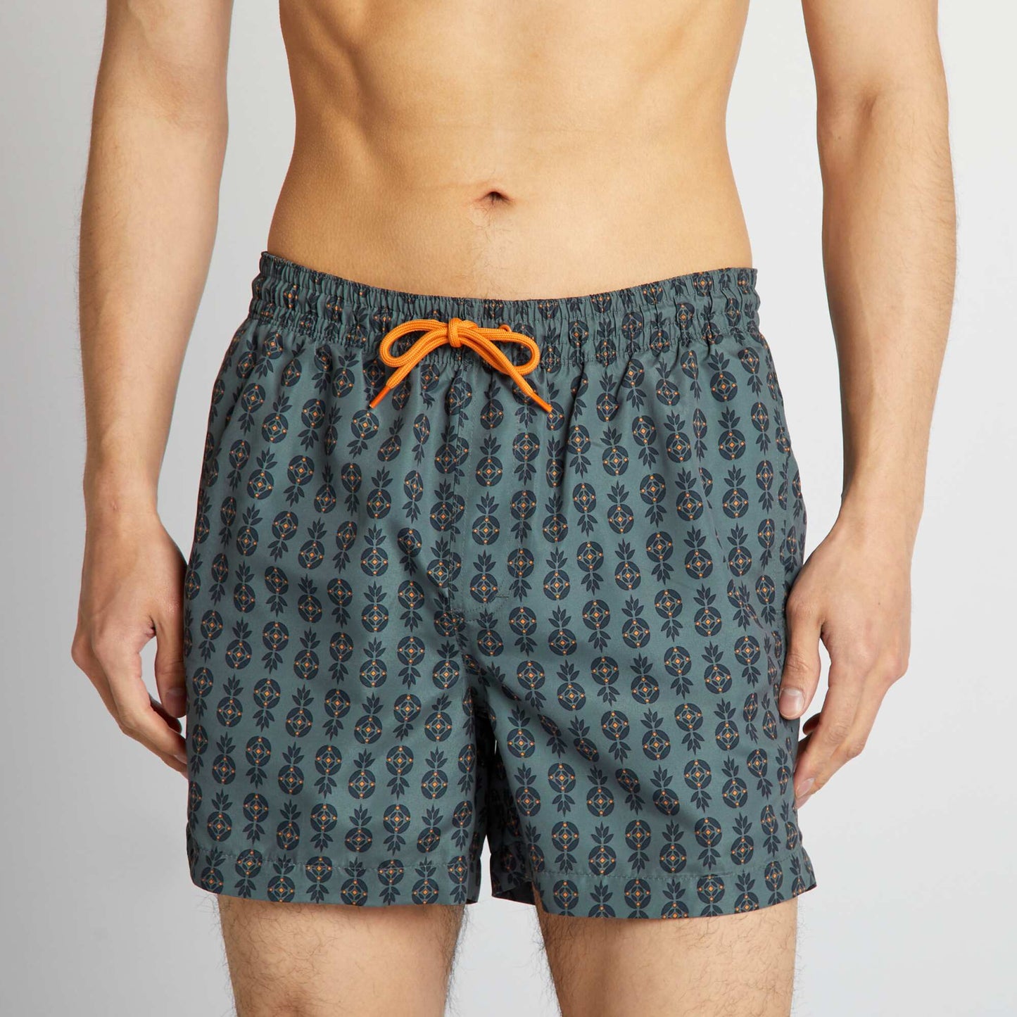 Short de bain à motifs Gris