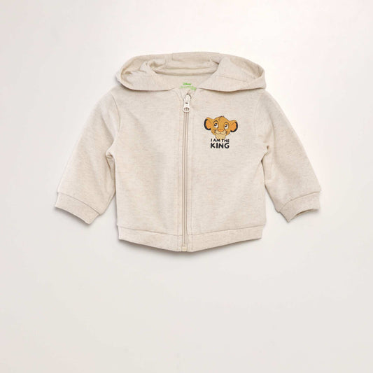 Sweat zippé à capuche 'Simba' de 'Disney' Beige
