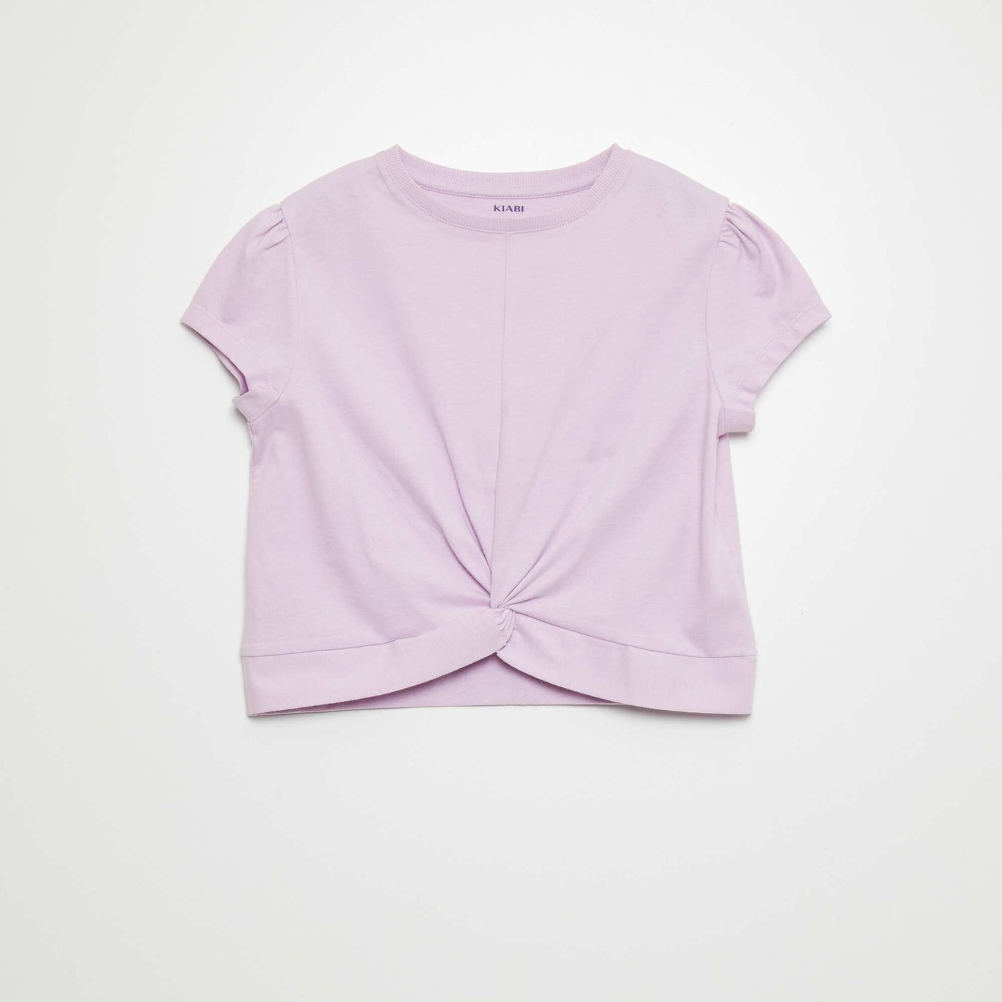 Tee-shirt noué devant Violet