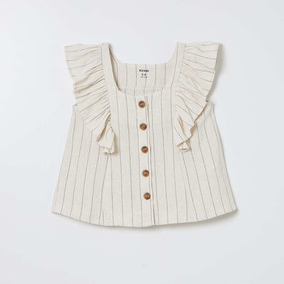 Top léger à volants BEIGE