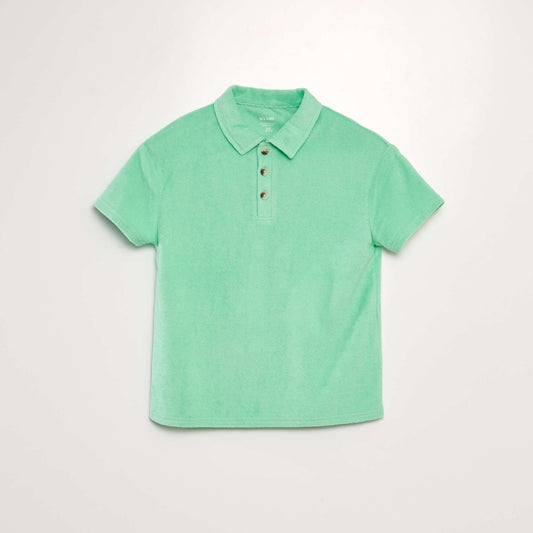 Polo uni en éponge Vert