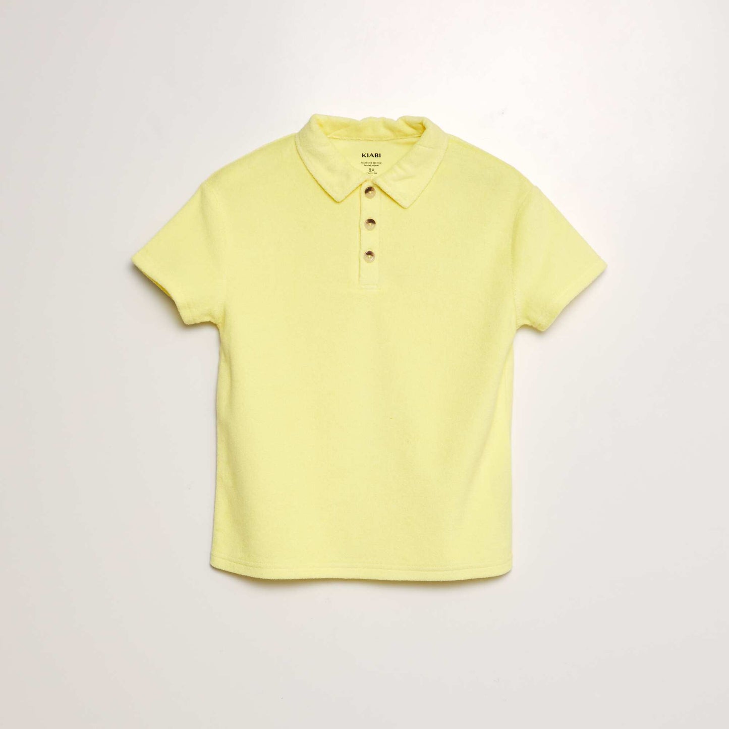 Polo uni en éponge Jaune