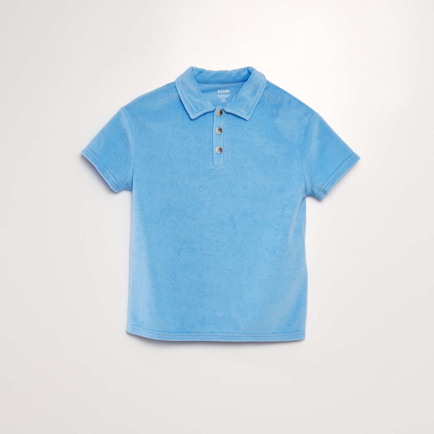 Polo uni en éponge Bleu