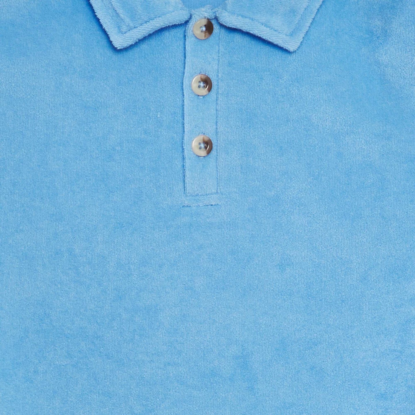 Polo uni en éponge Bleu