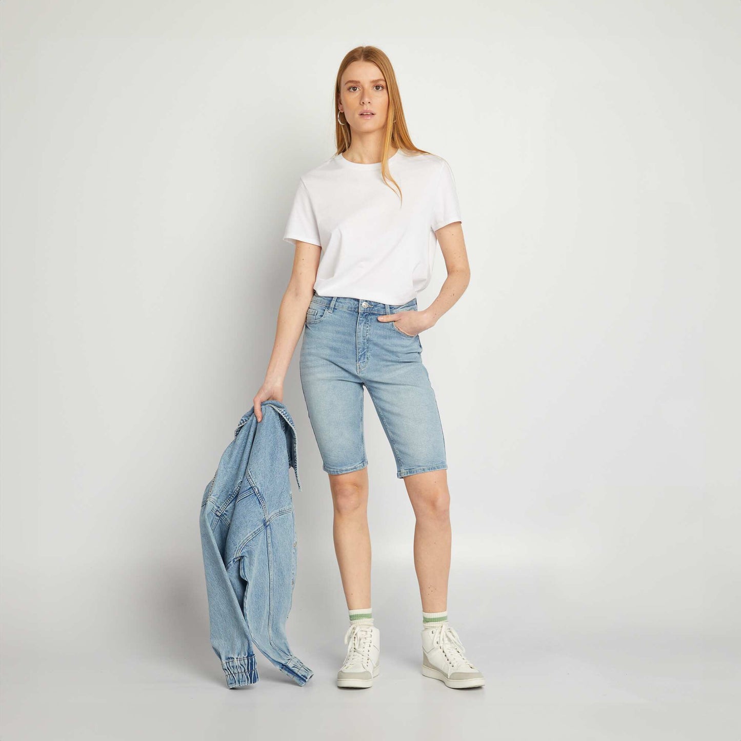 Bermuda en jean Triple stone