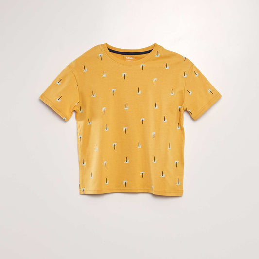 T-shirt loose imprimé Jaune