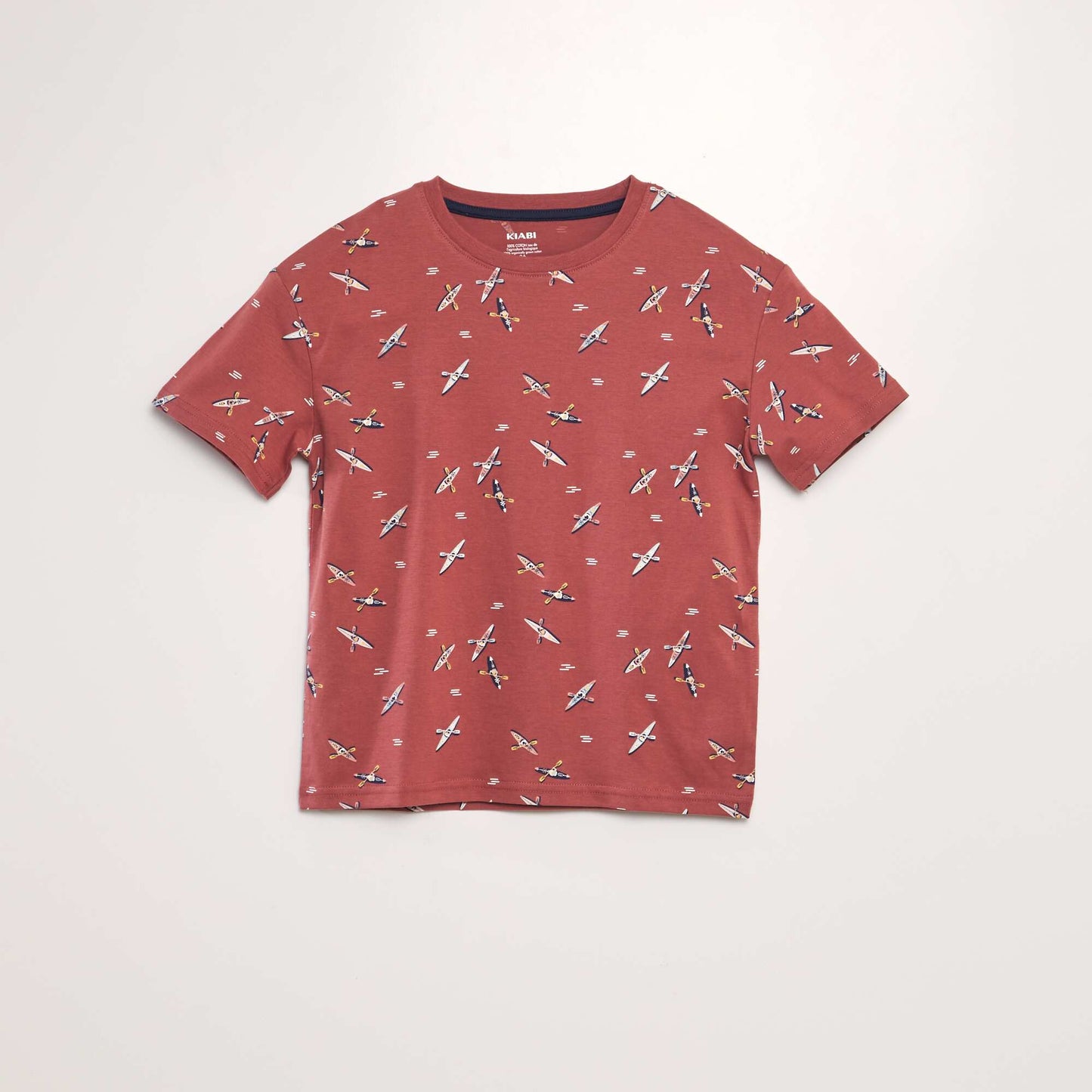 T-shirt loose imprimé Marron