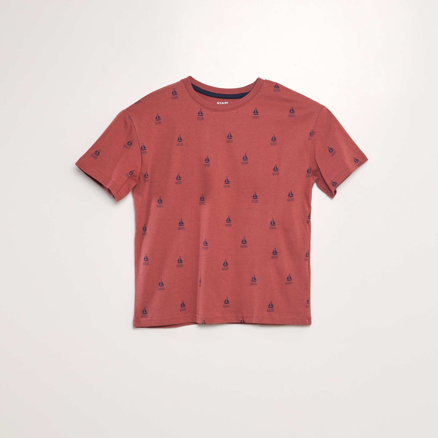 T-shirt loose imprimé Marron