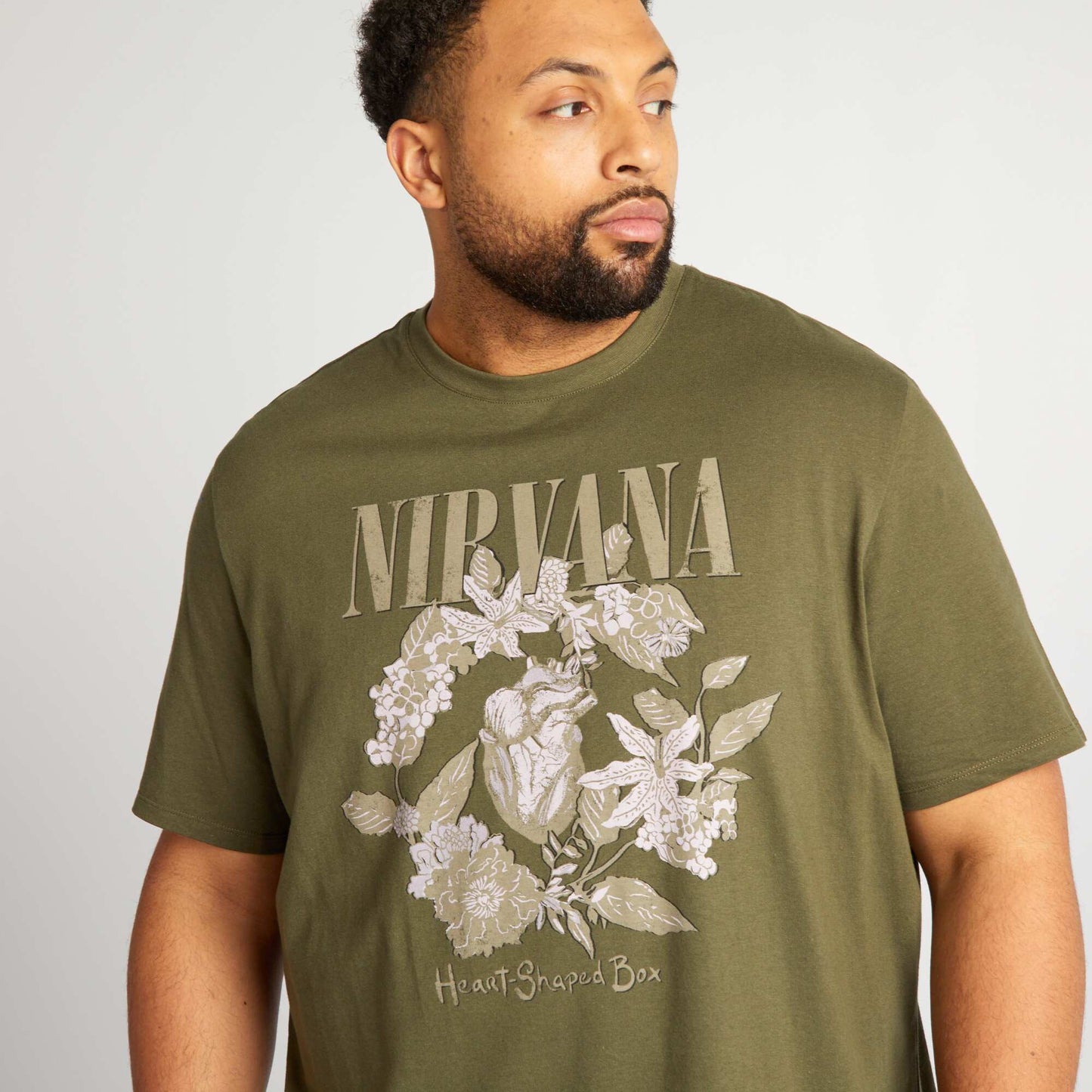 T-shirt 'Nirvana' à col rond Kaki