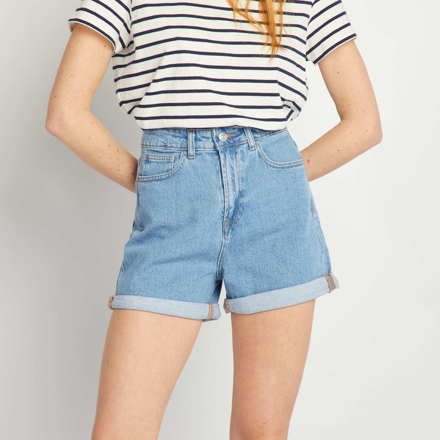 Short en jean Bleu