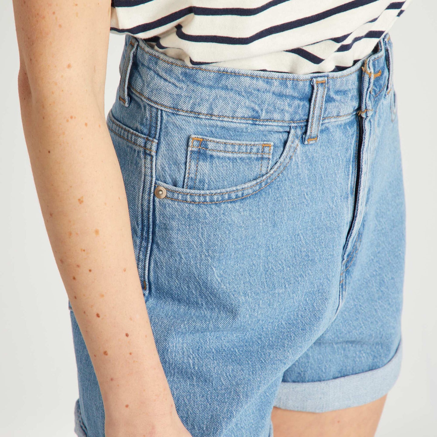 Short en jean Bleu