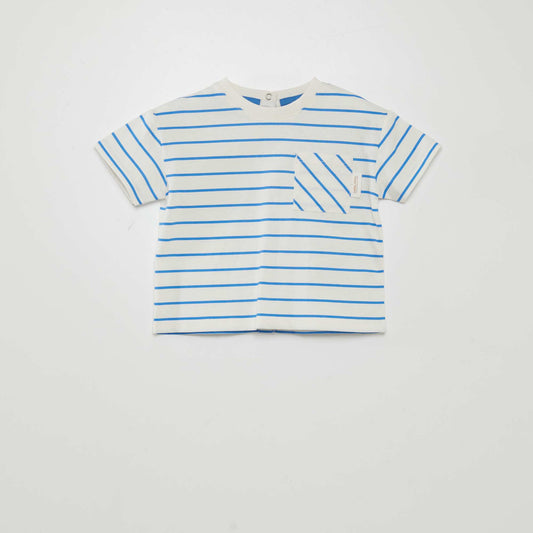 T-shirt à rayures BLANC