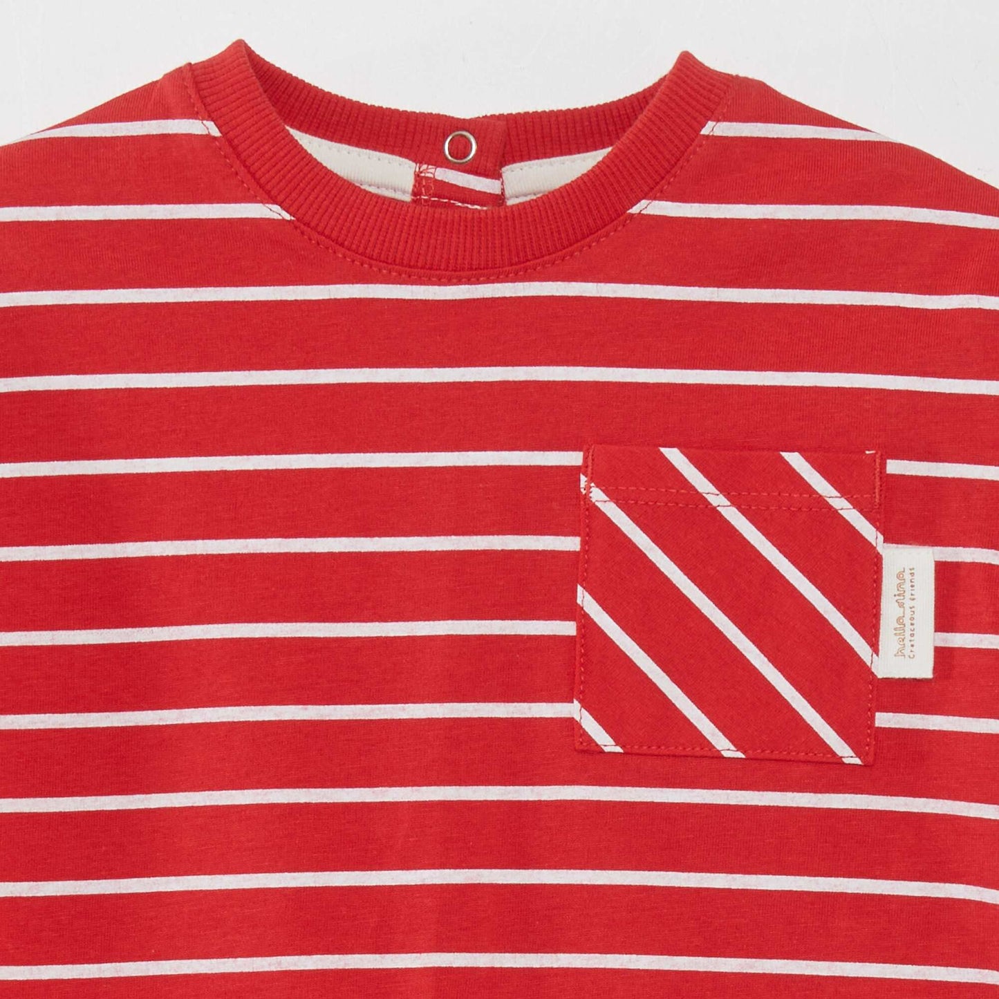 T-shirt à rayures ROUGE