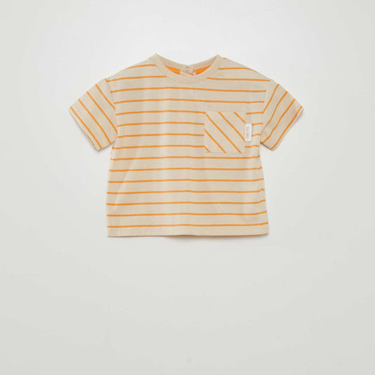 T-shirt à rayures beige