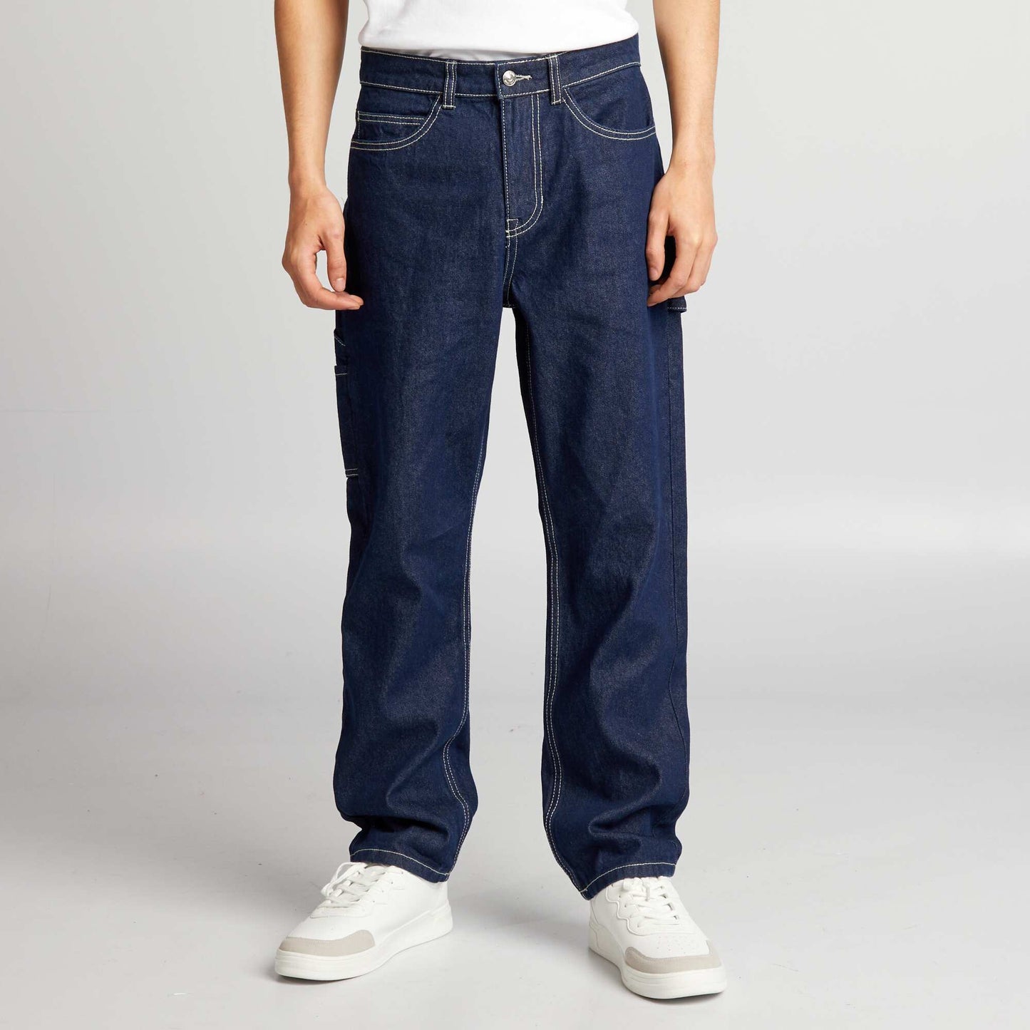 Pantalon denim style carpenter Bleu