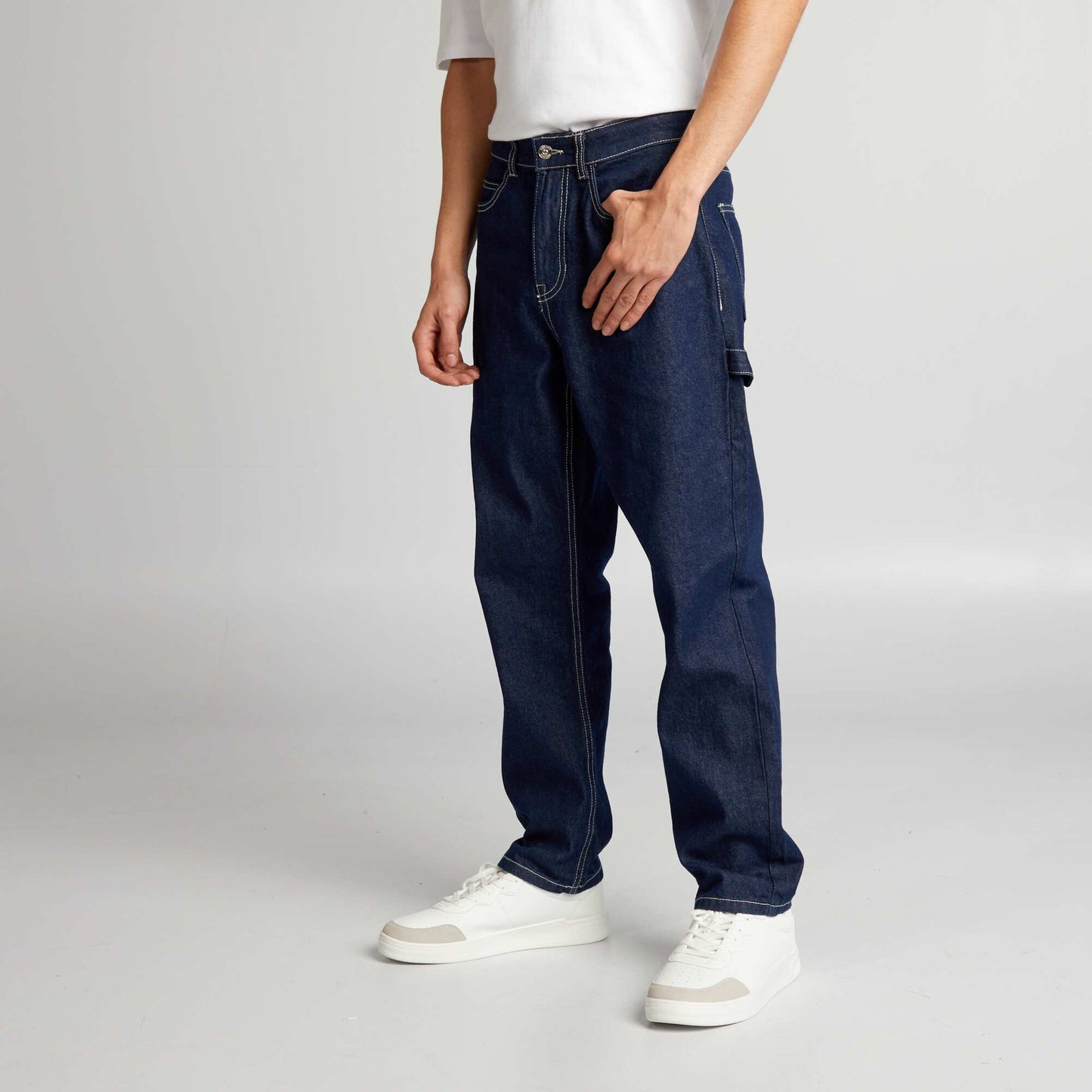 Pantalon denim style carpenter Bleu