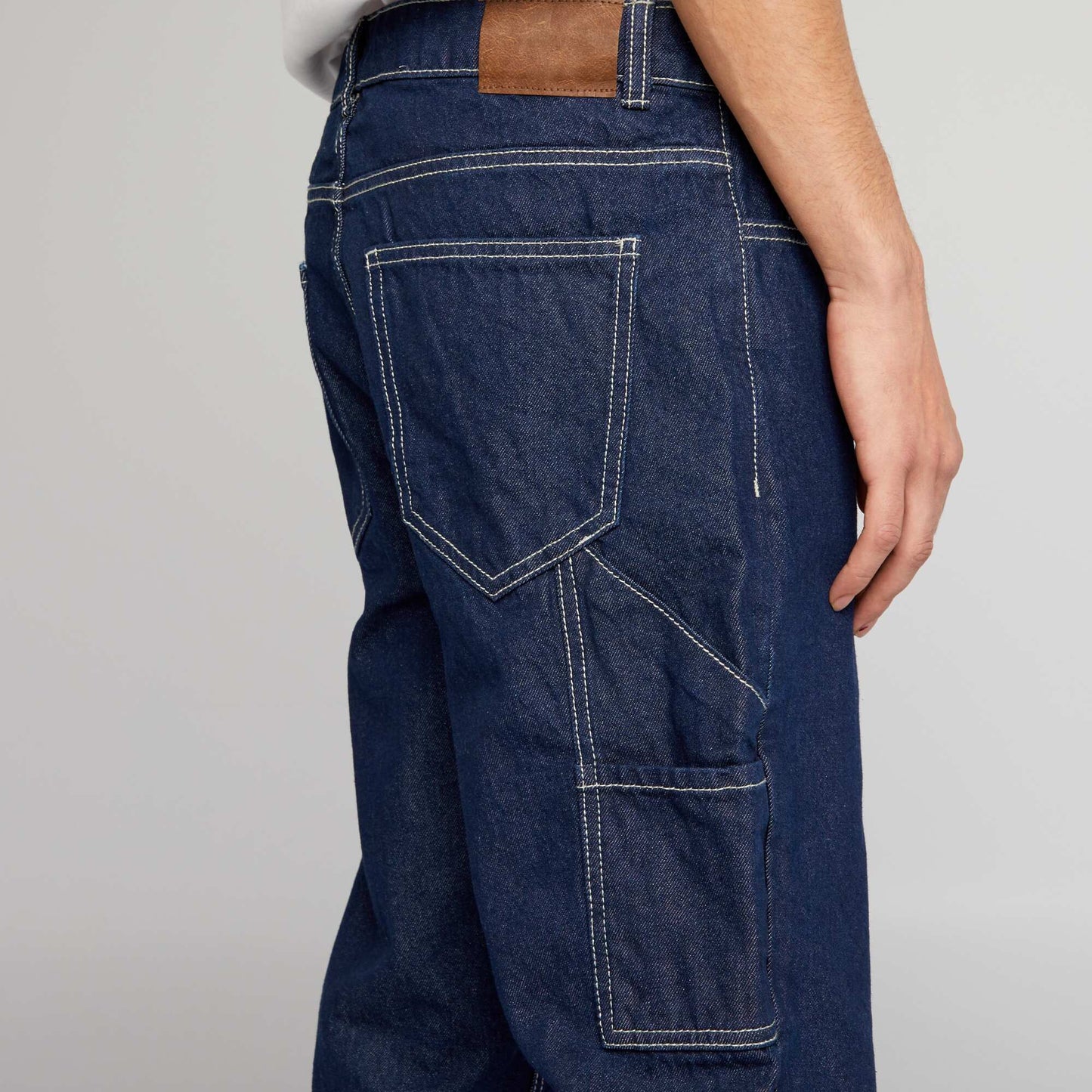 Pantalon denim style carpenter Bleu