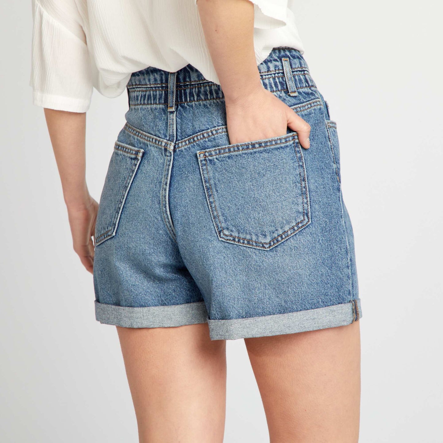 Short en jean Bleu