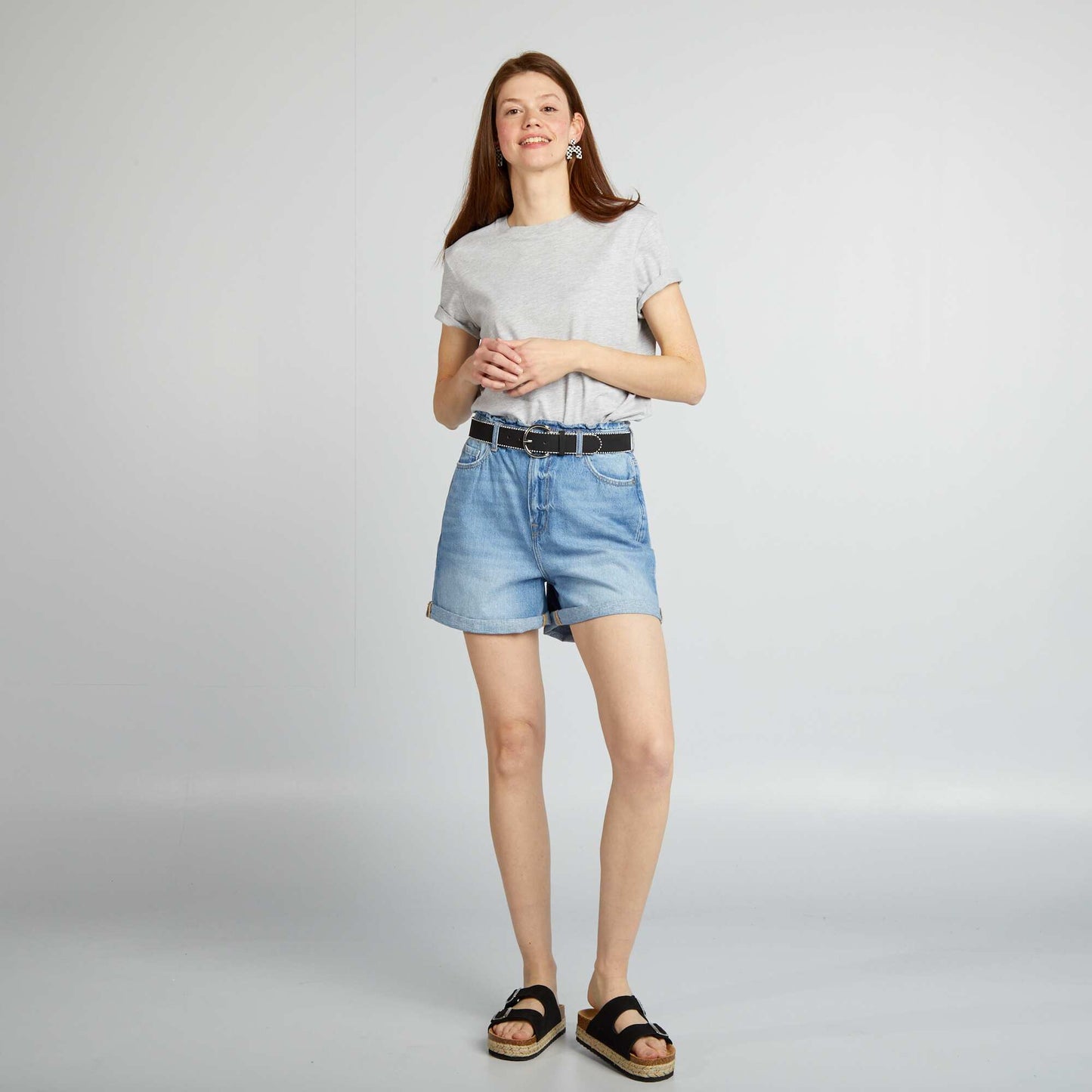 Short en jean Bleu