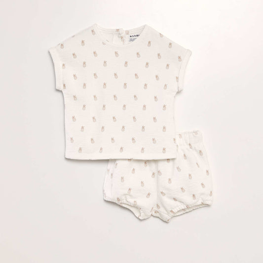 Ensemble t-shirt + bloomer - 2 pièces Blanc