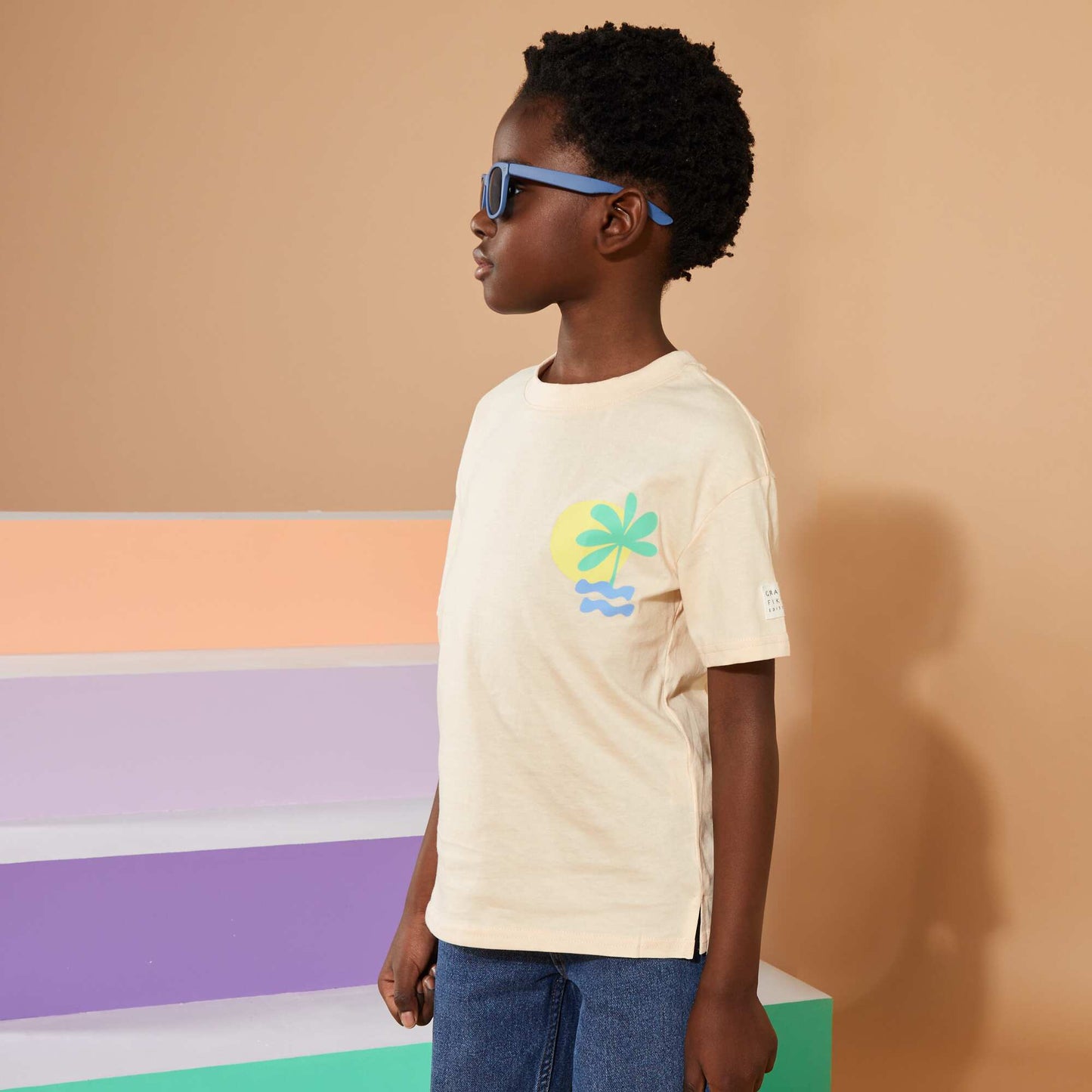 T-shirt loose imprimé - Grafik Edition Beige