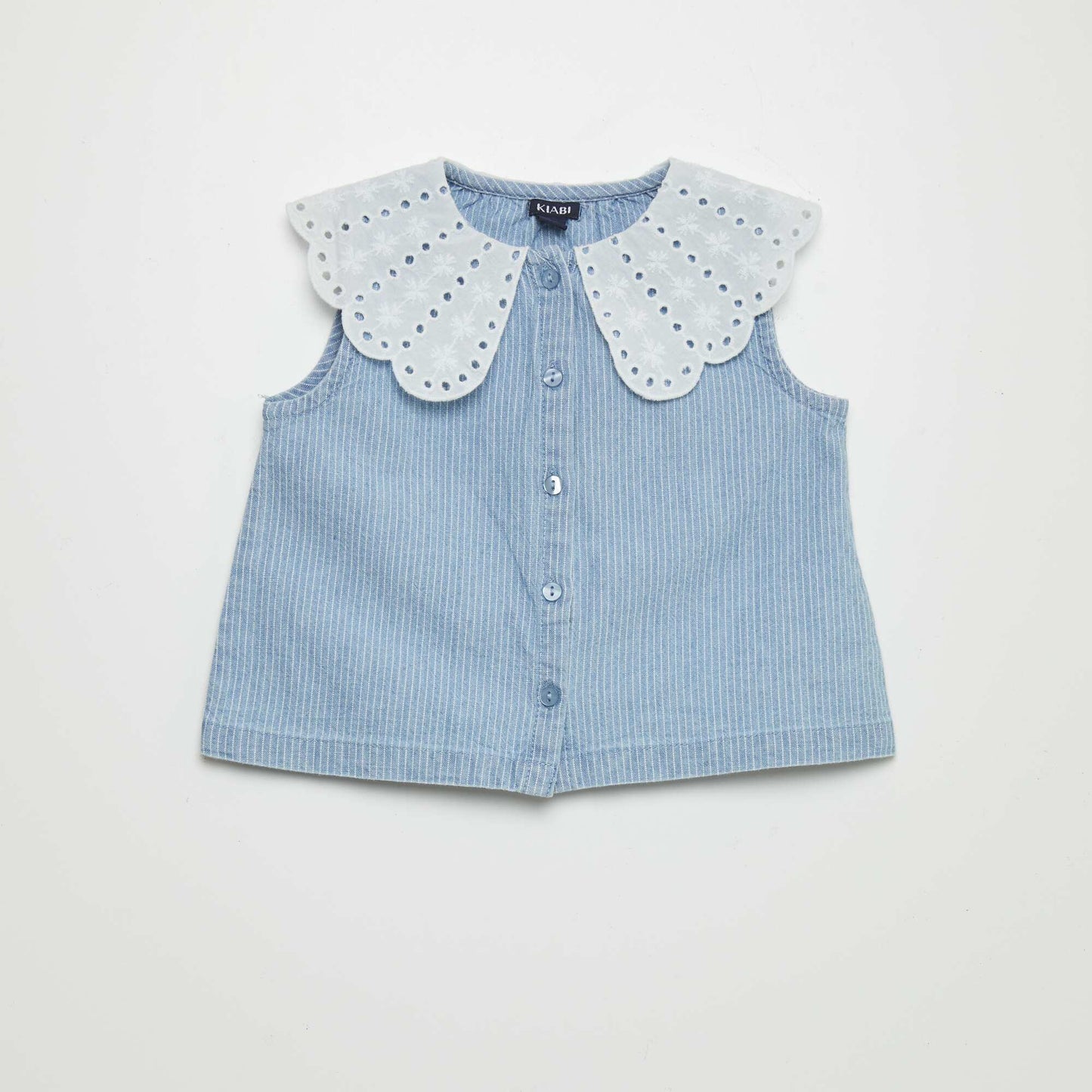 Ensemble chemise + bloomer + bandeau Bleu chambray