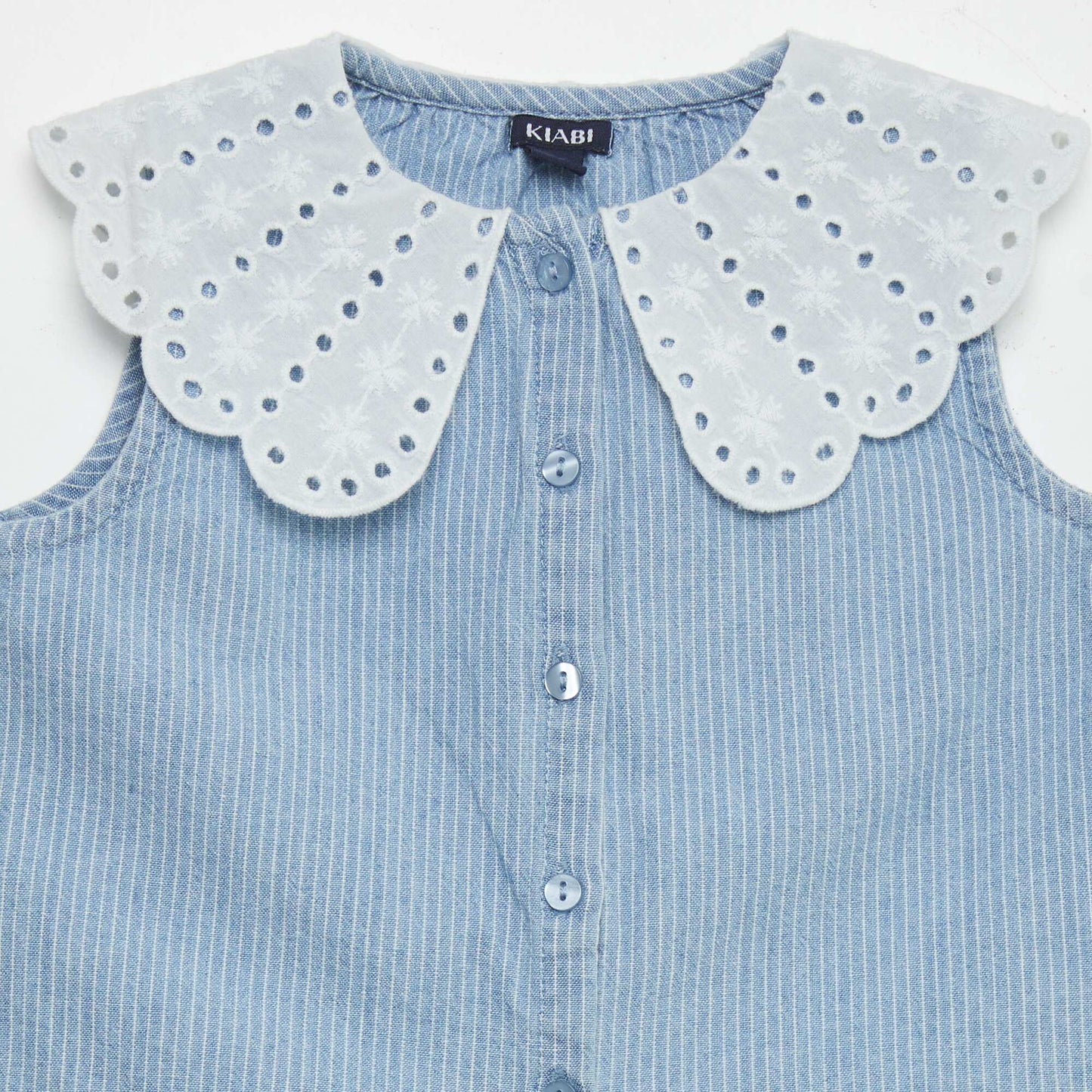 Ensemble chemise + bloomer + bandeau Bleu chambray