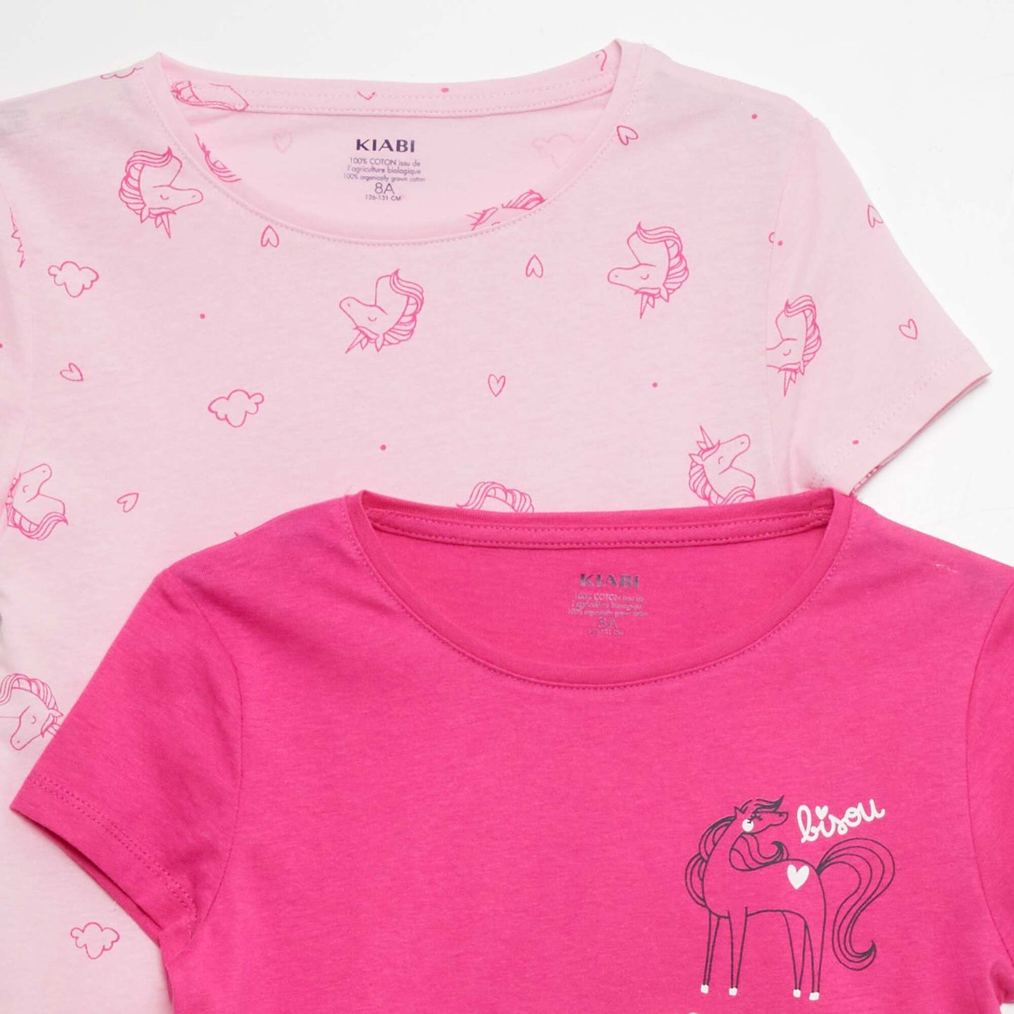 Lot de 3 t-shirts imprimés Rose/blanc