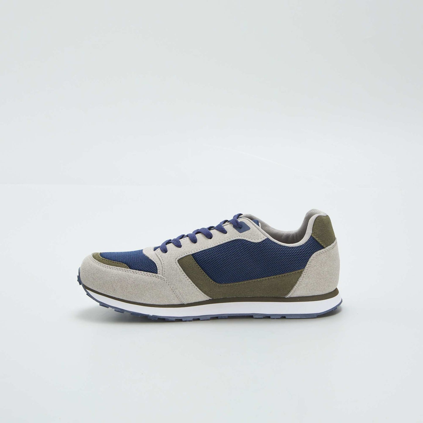 Baskets running retro tricolore Kaki