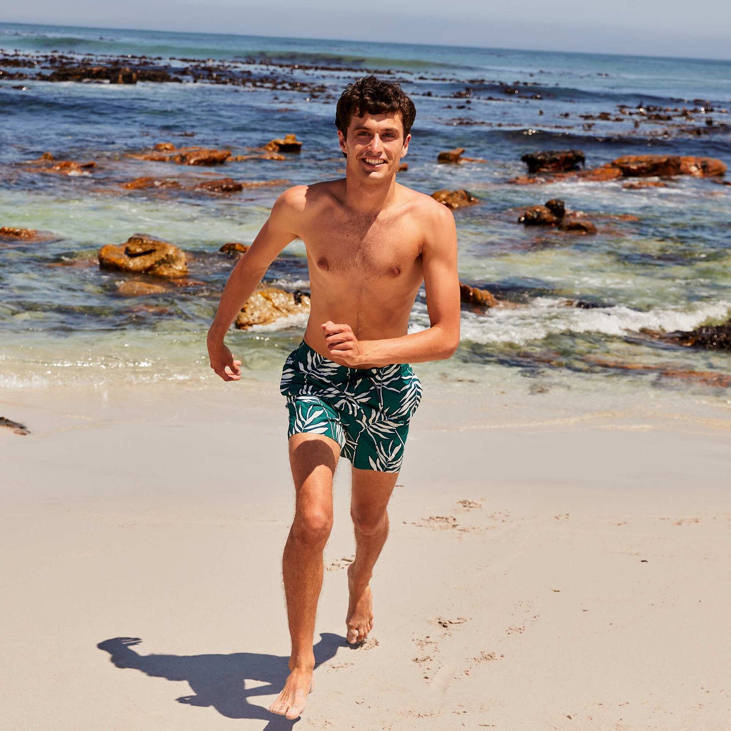 Short de bain à fleurs Vert