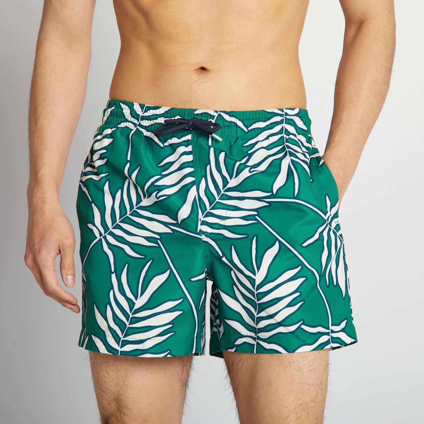 Short de bain à fleurs Vert