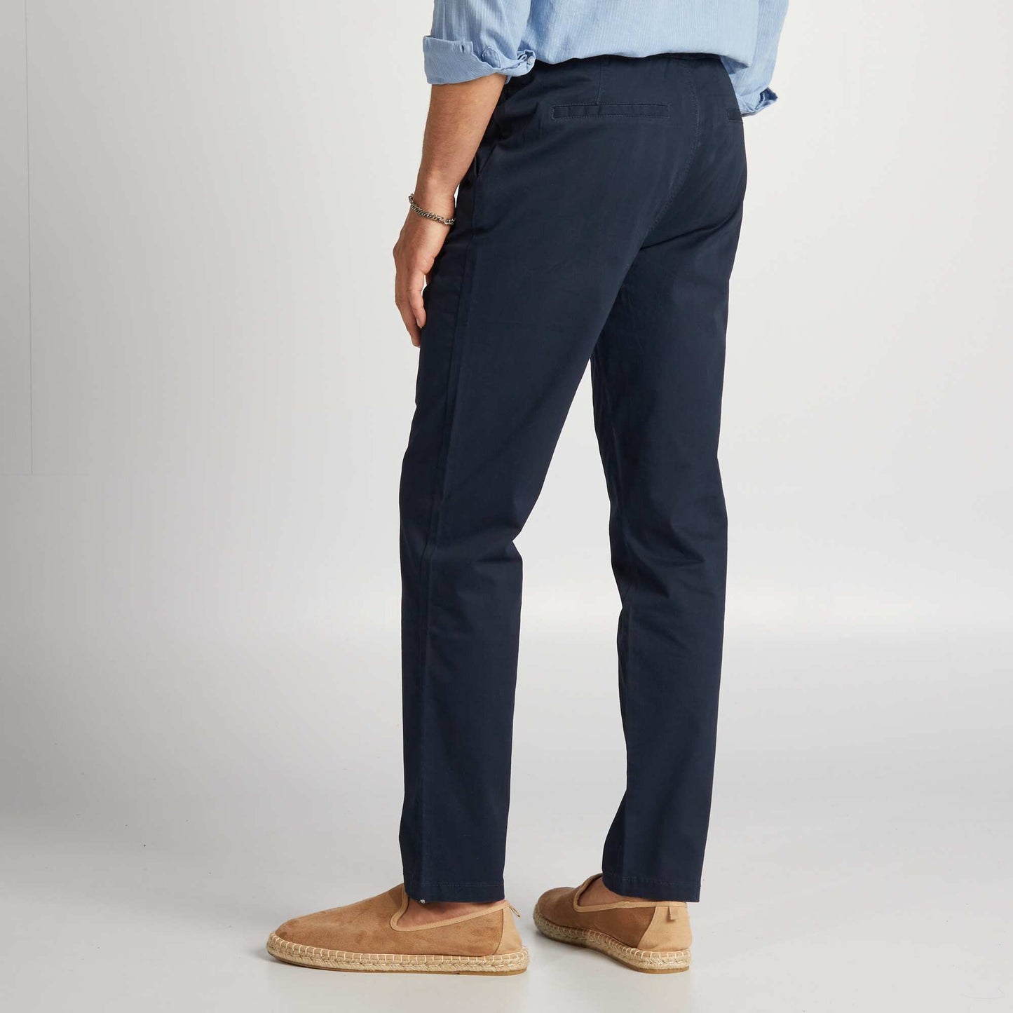 Pantalon chino à ceinture élastiquée Bleu marine