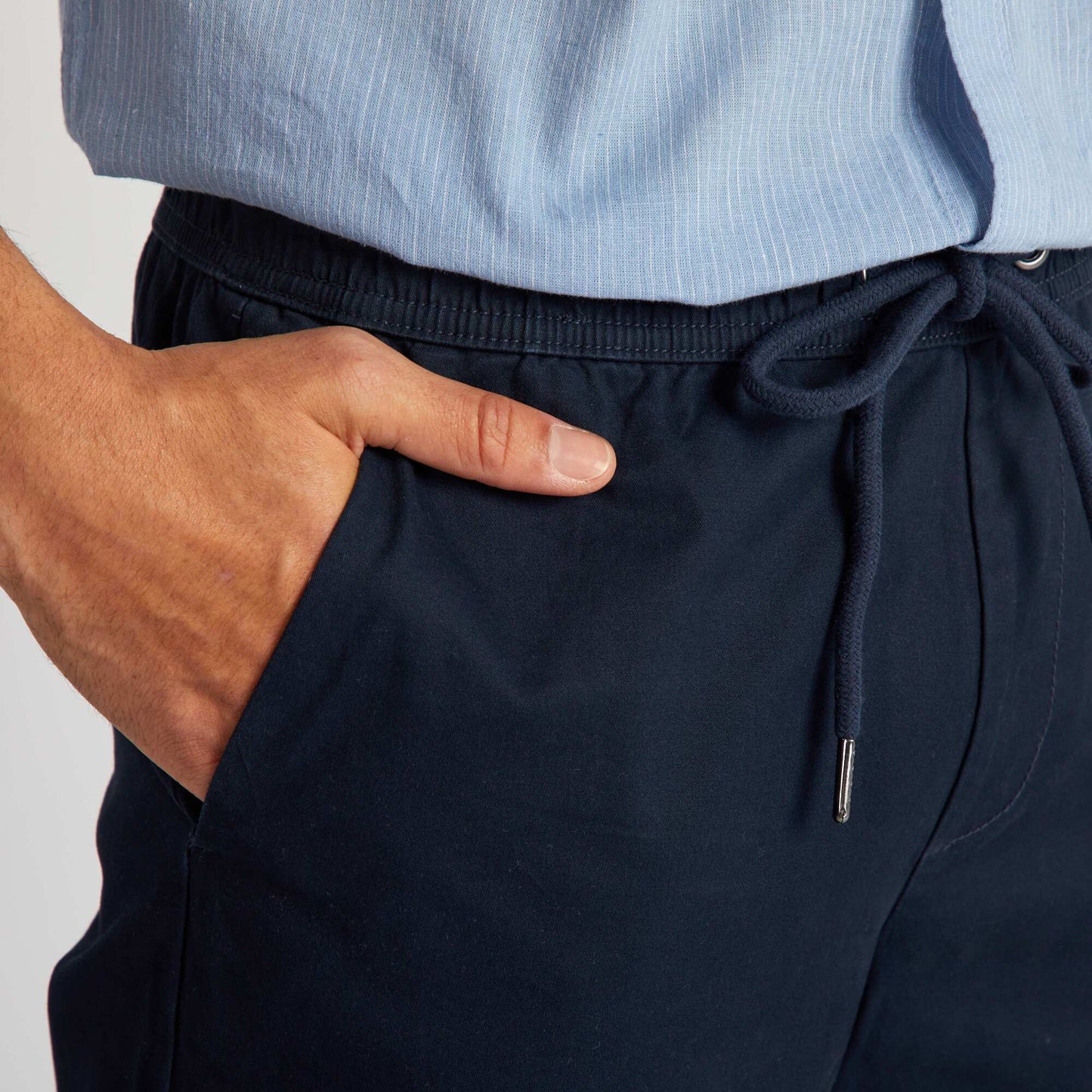 Pantalon chino à ceinture élastiquée Bleu marine