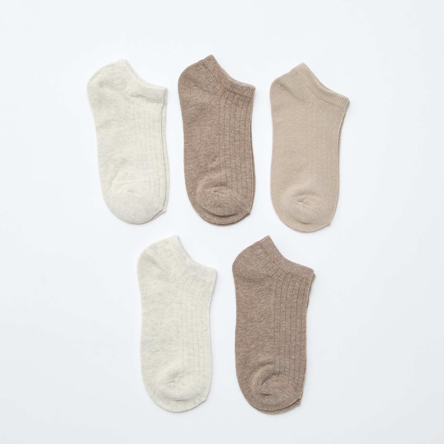 Lot de 5 chaussettes invisibles BEIGE
