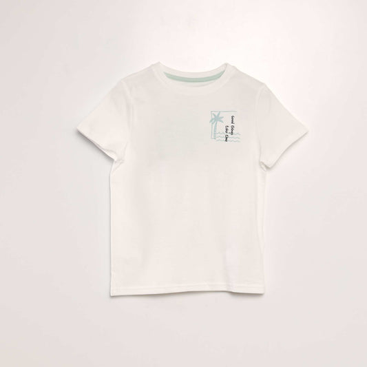 T-shirt imprimé à messages Blanc