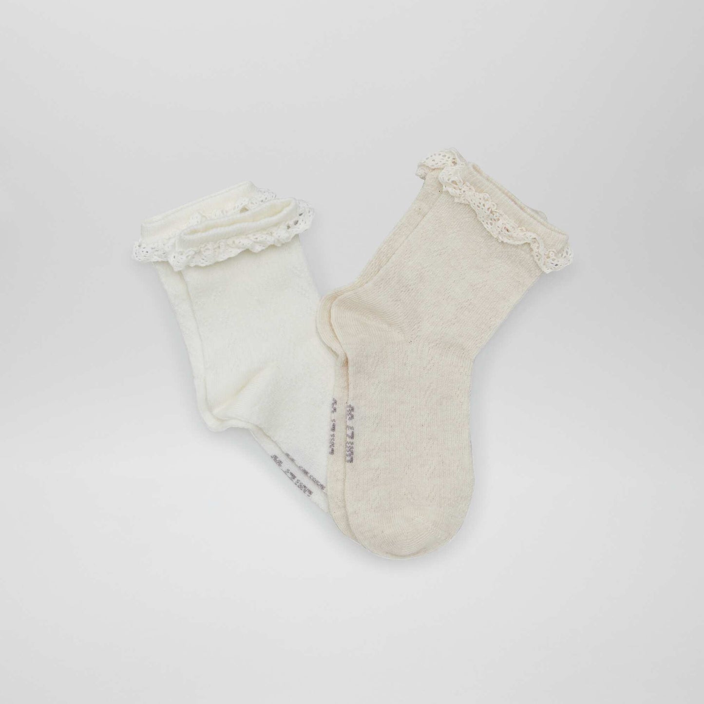 Lot de chaussettes à volants - 2 paires Crème