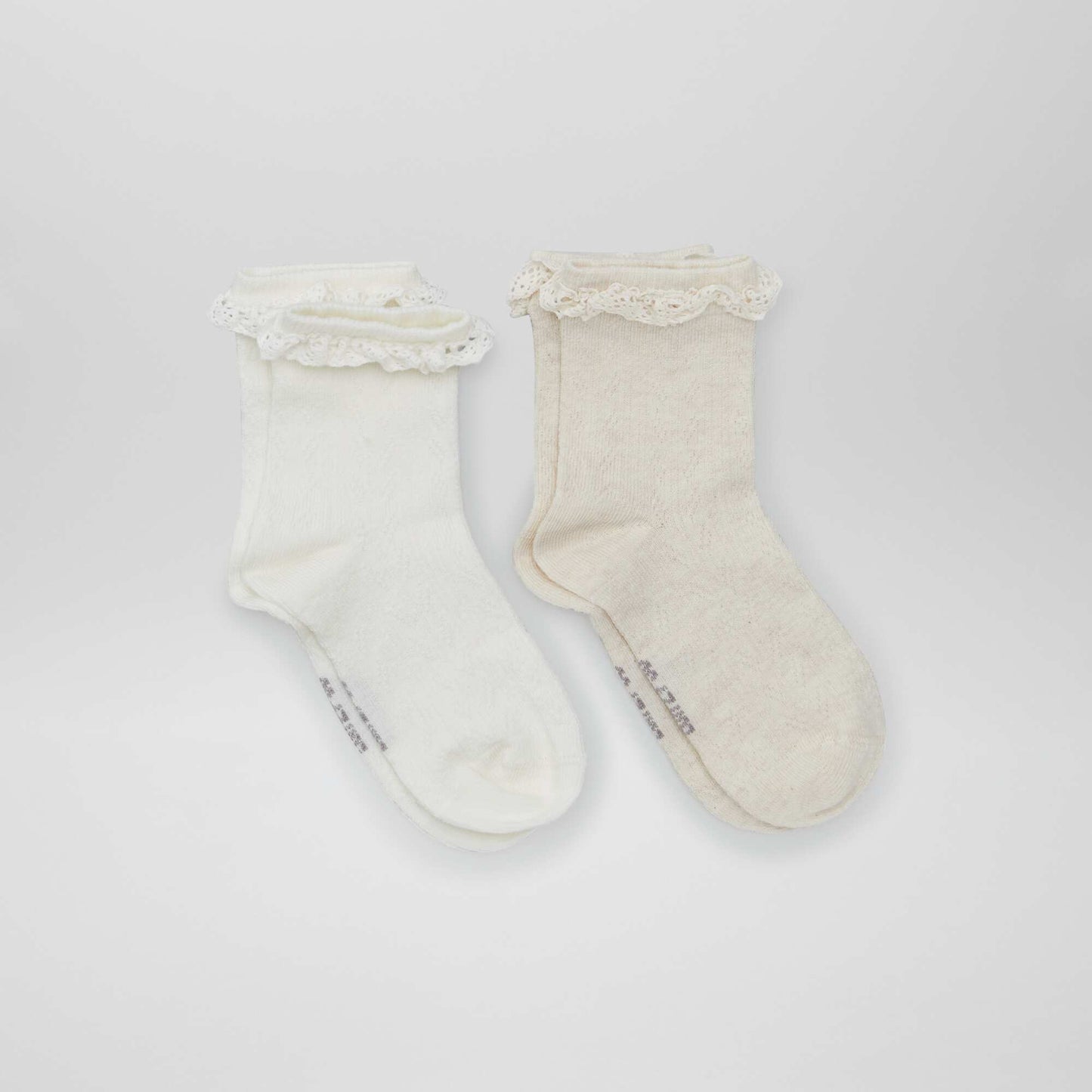 Lot de chaussettes à volants - 2 paires Crème