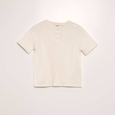 T-shirt col tunisien ECRU