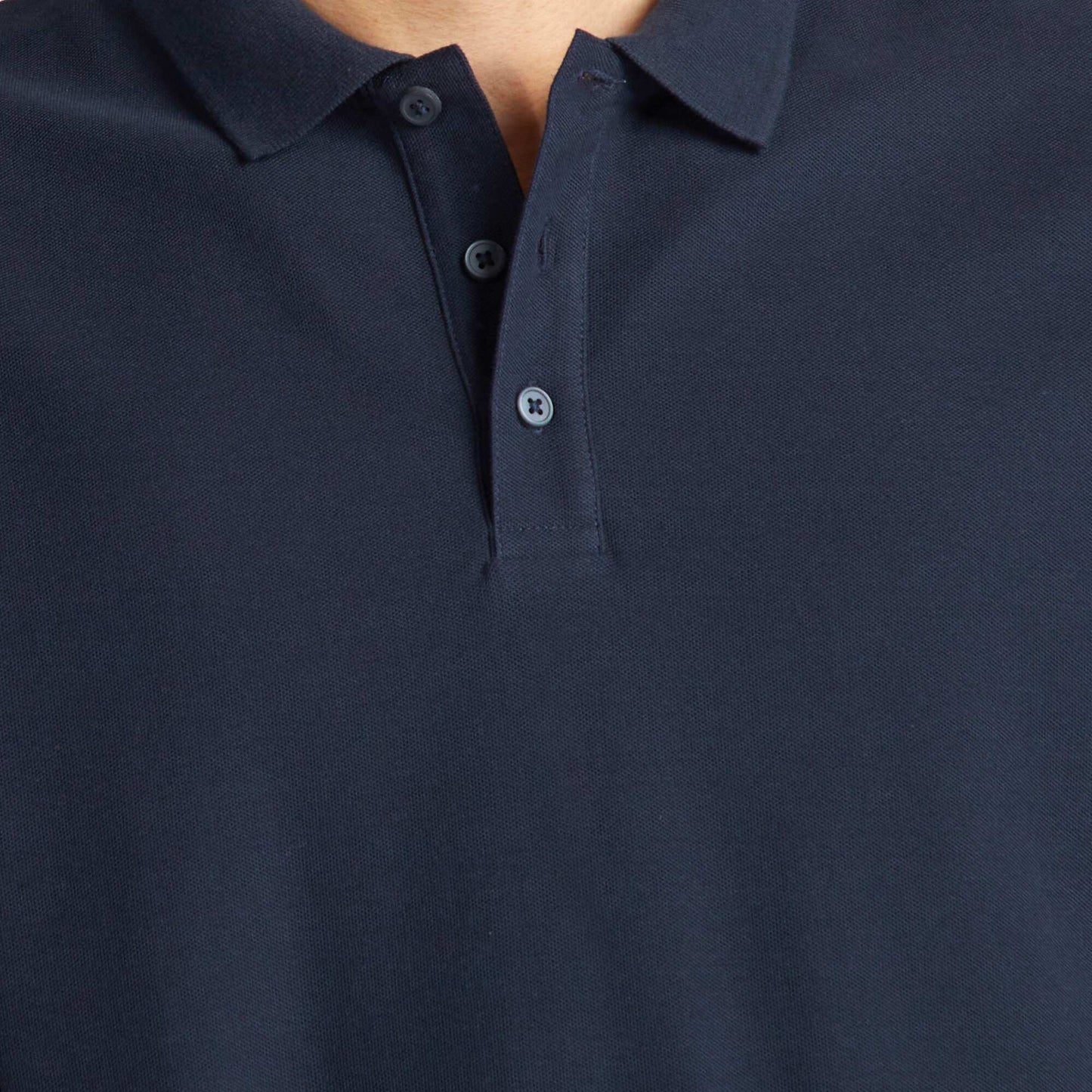 Polo en piqué de coton Bleu marine