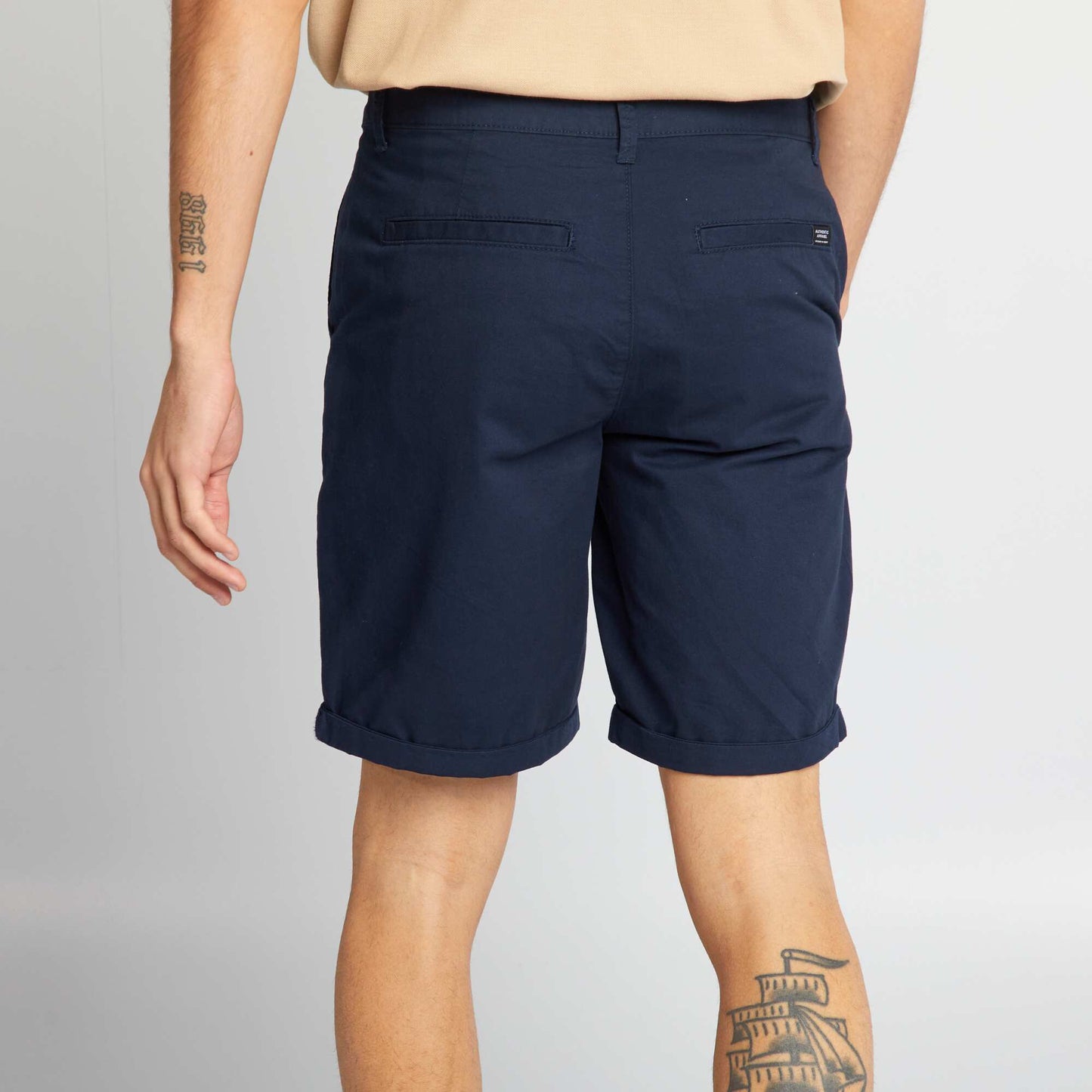 Short chino Bleu