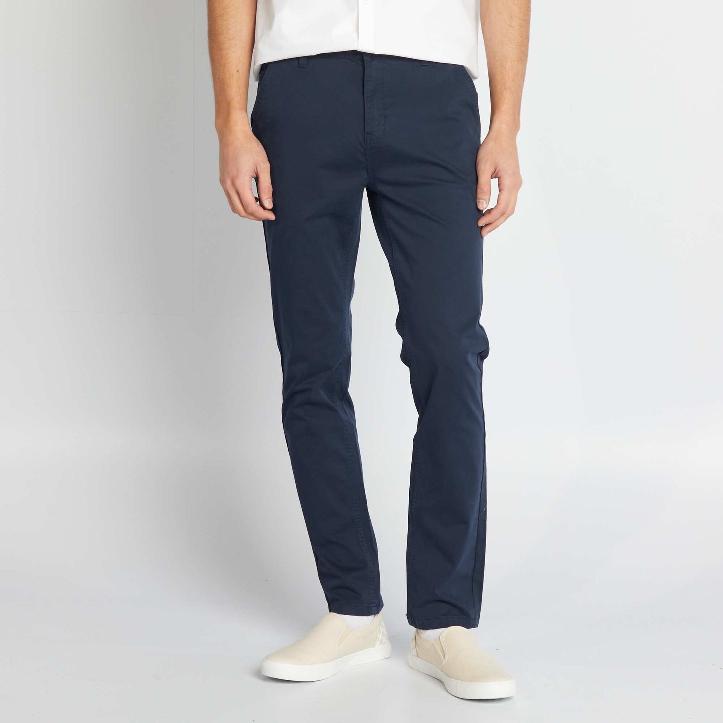 Pantalon chino uni Bleu