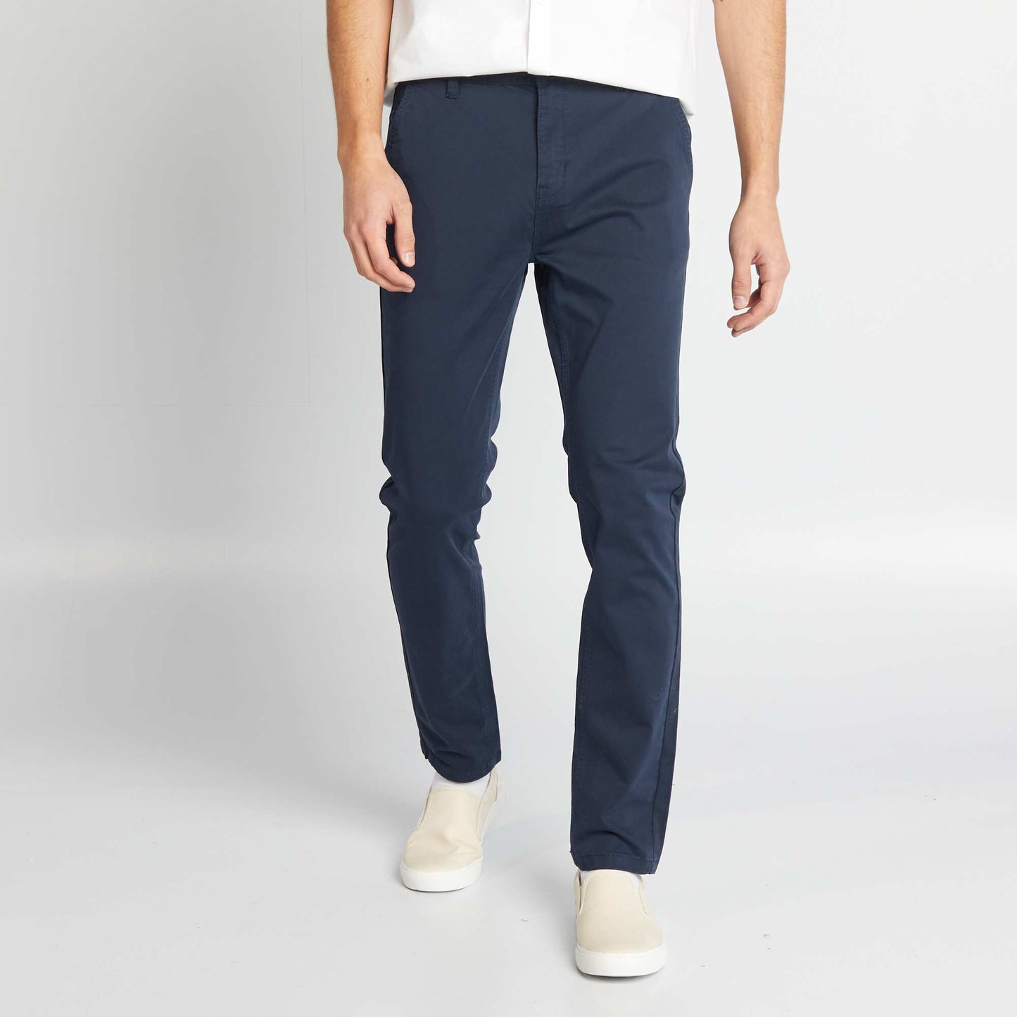 Pantalon chino uni Bleu