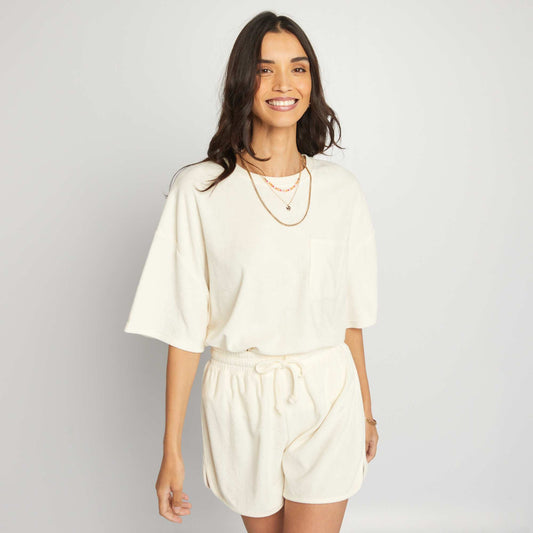 T-shirt oversize en éponge Blanc