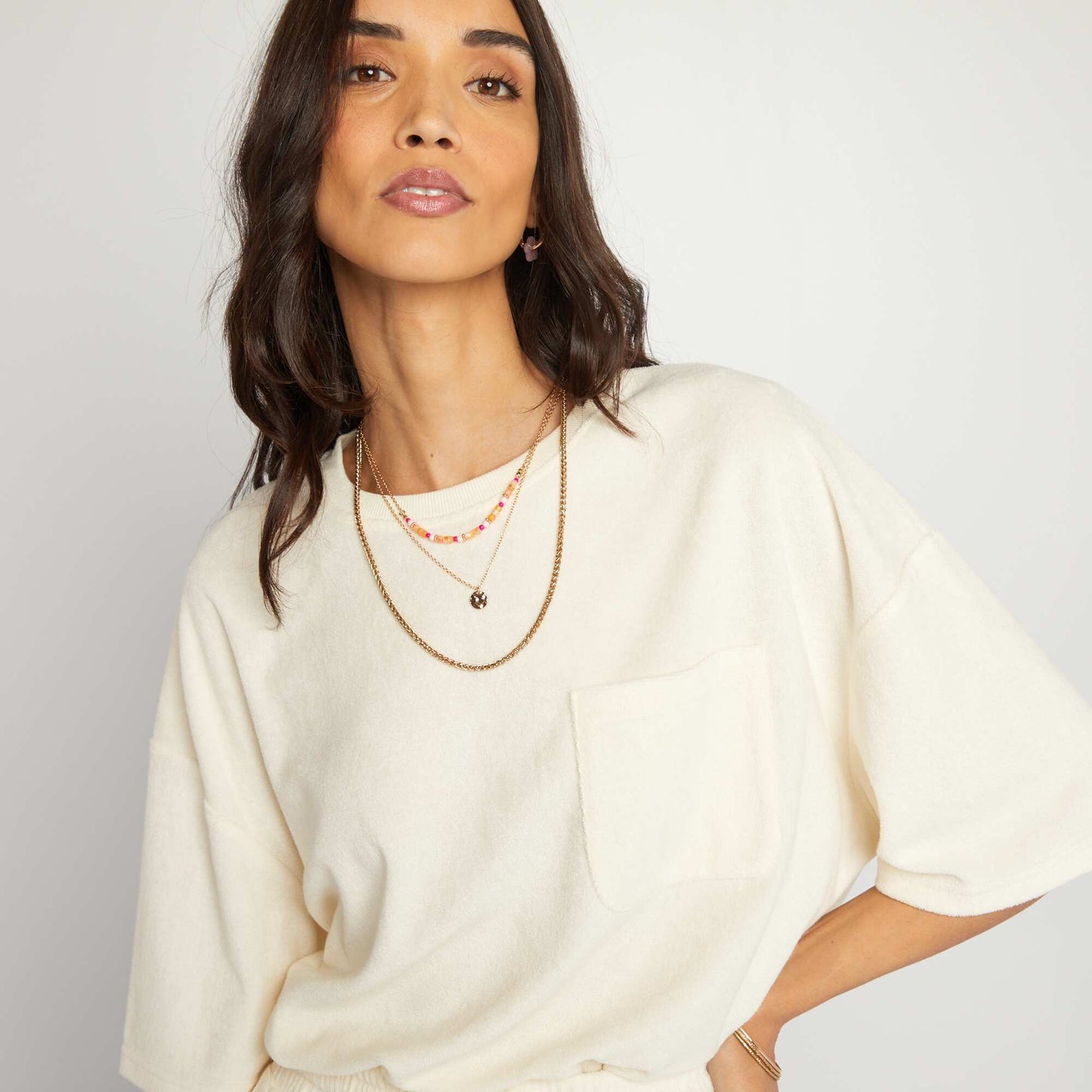 T-shirt oversize en éponge Blanc